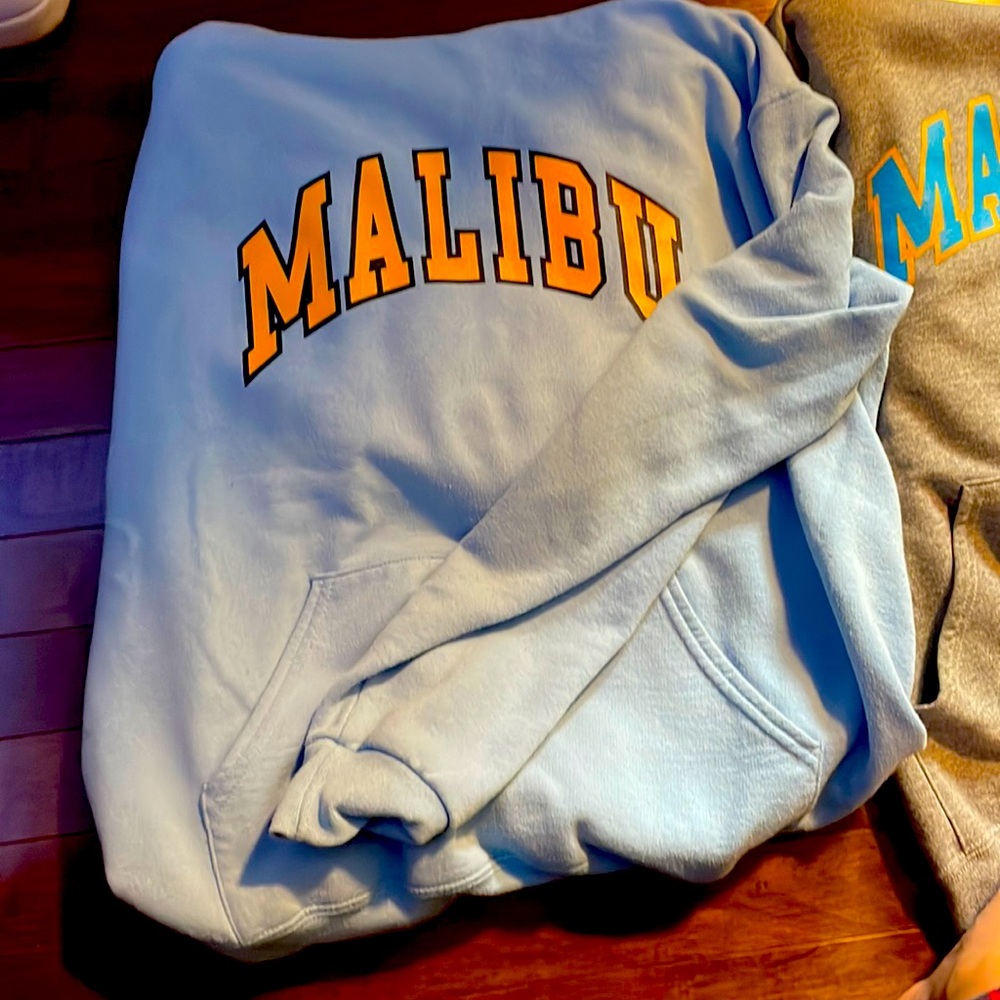 Two Malibu hoodies size men’s medium. (Both hoodies size medium)